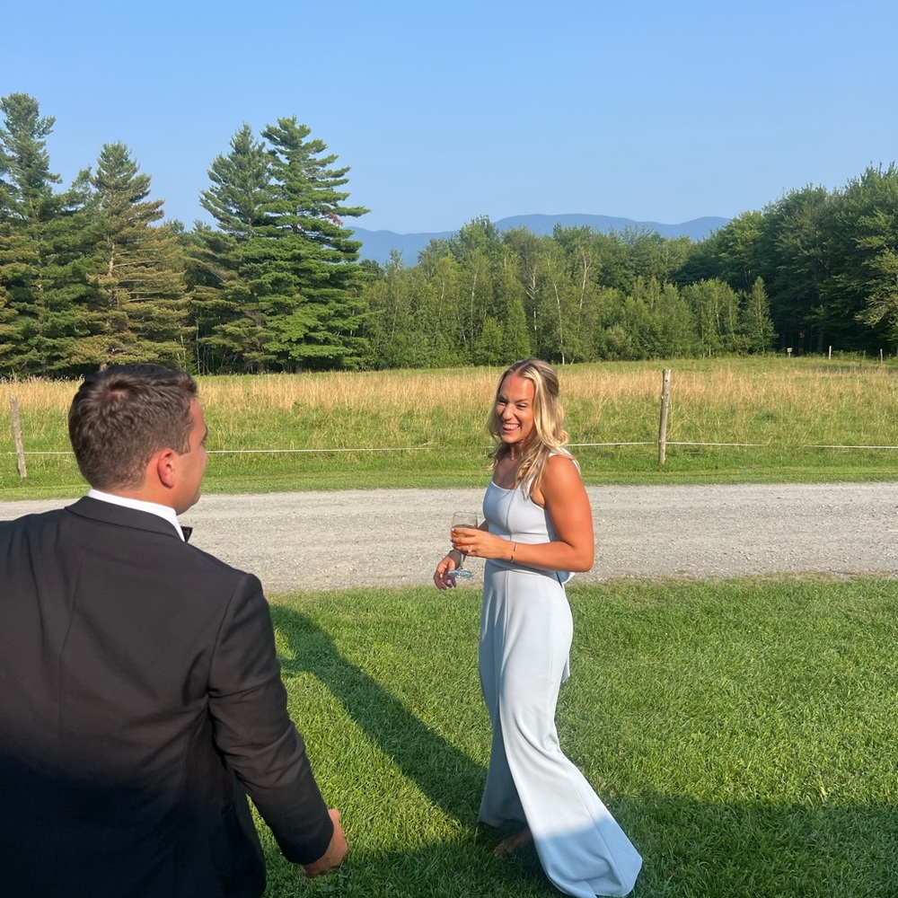 MuMu Blue Square Neck Dress